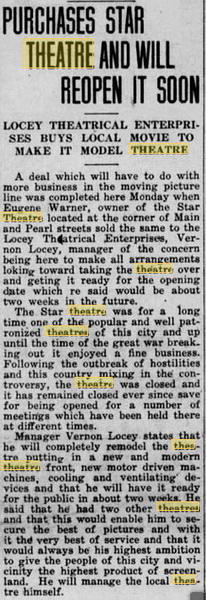 Empress Theatre - 01 Oct 1919 Changes Hands